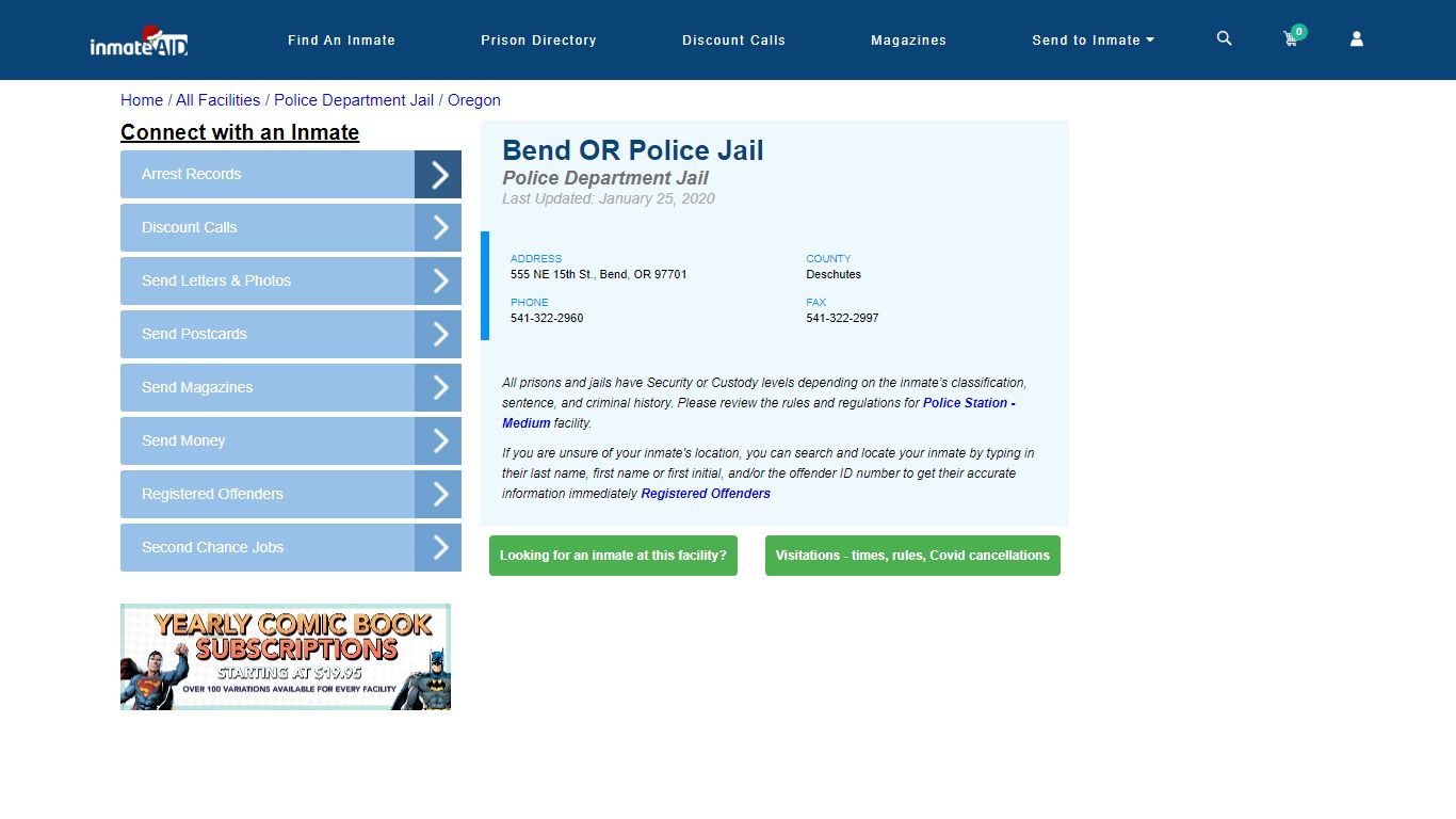 Bend OR Police Jail & Inmate Search - Bend, OR